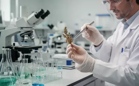 Wissenschaftler in einem modernen Labor bei der Untersuchung einer pflanzlichen Probe für die medizinische Forschung. - Foto: über boerse-global.de