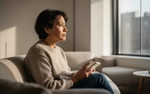 Eine Person sitzt nachdenklich in einem lichtdurchfluteten Raum und hält ein Notizbuch in der Hand. - Foto: über boerse-global.de