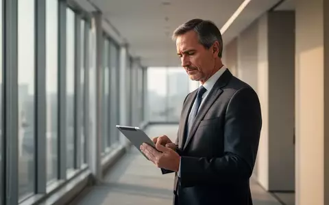 Eine Führungskraft in einem modernen Bürogebäude reflektiert über berufliche Entscheidungen. - Foto: über boerse-global.de