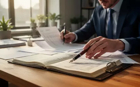 Ein Buchhalter arbeitet konzentriert an Finanzdokumenten in einem modernen Büro. - Foto: über boerse-global.de
