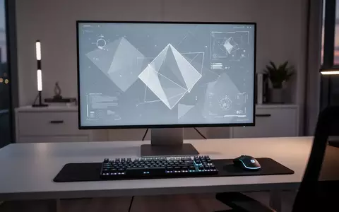 Ein moderner, aufgeräumter Arbeitsplatz mit einem hochwertigen Monitor und technischer Ausrüstung in einer hellen Büroumgebung. - Foto: über boerse-global.de