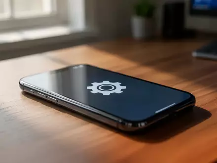 Ein modernes Smartphone liegt auf einem Schreibtisch vor einem unscharfen Hintergrund. - Foto: über boerse-global.de