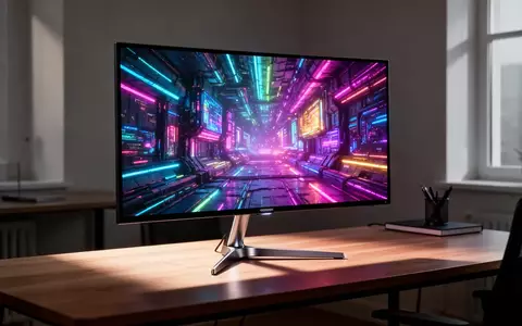 Ein moderner Samsung Odyssey OLED Gaming-Monitor auf einem Schreibtisch in einem minimalistischen Heimbüro. - Foto: über boerse-global.de