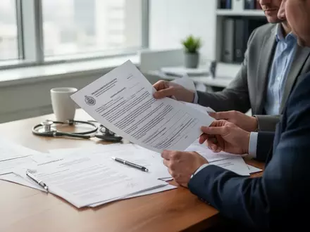 Eine Person sitzt an einem Schreibtisch und prüft offizielle Dokumente in einer hellen, professionellen Büroumgebung. - Foto: über boerse-global.de