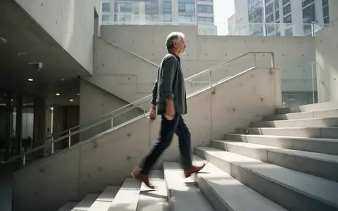 Eine Person steigt eine Treppe in einem hellen, modernen Gebäude hinauf. - Foto: über boerse-global.de