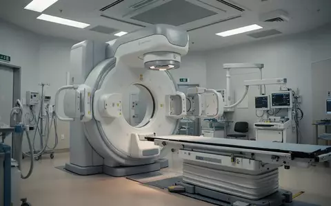 Ein hochmoderner Linearbeschleuniger für die Strahlentherapie in einem klinischen Behandlungsraum. - Foto: über boerse-global.de