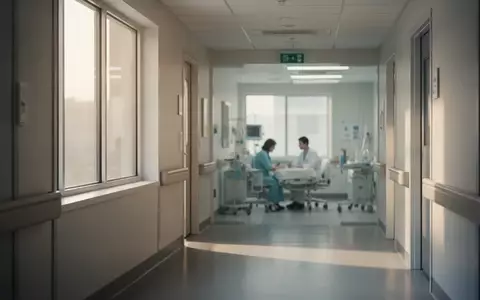 Ein heller, leerer Krankenhausflur mit natürlichem Lichteinfall, der eine ruhige und klinische Atmosphäre vermittelt. - Foto: über boerse-global.de