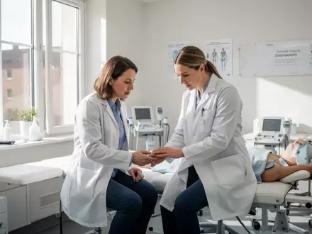 Ein Physiotherapeut führt in einem hellen, modernen Behandlungsraum ein Beratungsgespräch mit einem Patienten. - Foto: über boerse-global.de