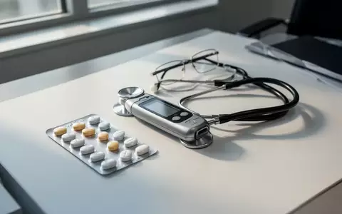 Ein Blister mit Tabletten liegt neben einem Stethoskop und einer Brille auf einem medizinischen Schreibtisch. - Foto: über boerse-global.de