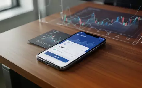 Ein Smartphone auf einem Bürotisch mit einer abstrakten Finanzoberfläche im Hintergrund. - Foto: über boerse-global.de