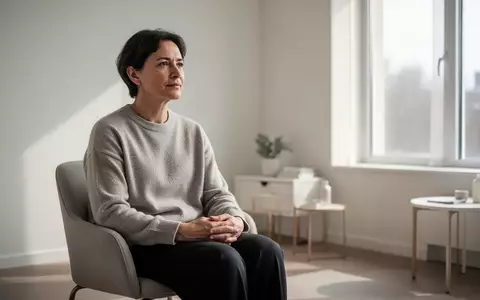 Eine Person sitzt entspannt in einem hellen, modernen Therapieraum und blickt nachdenklich aus einem Fenster. - Foto: über boerse-global.de