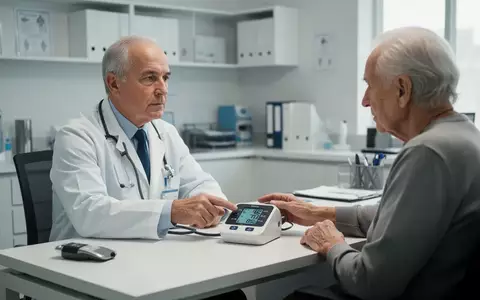 Ein Kardiologe im Gespräch mit einem Patienten in einer modernen Arztpraxis während einer Blutdruckmessung. - Foto: über boerse-global.de