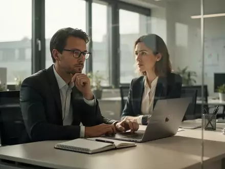 Ein konzentrierter Mitarbeiter an einem modernen Schreibtisch in einem hellen Bürogebäude bei natürlichem Tageslicht. - Foto: über boerse-global.de