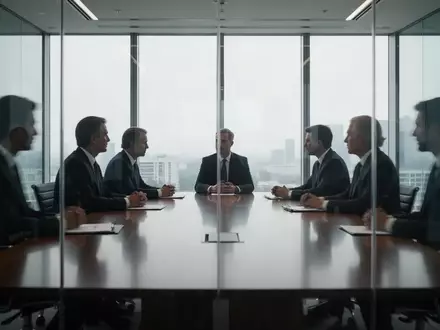Silhouetten von Führungskräften bei einer Besprechung in einem modernen, hellen Konferenzraum. - Foto: über boerse-global.de