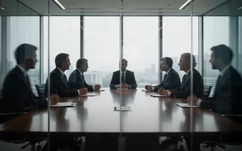 Silhouetten von Führungskräften bei einer Besprechung in einem modernen, hellen Konferenzraum. - Foto: über boerse-global.de