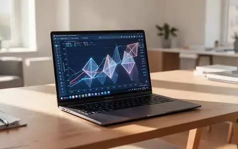 Ein schlankes Windows-auf-ARM Laptop auf einem modernen Schreibtisch in einem hellen Büro. - Foto: über boerse-global.de