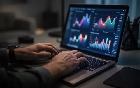 Nahaufnahme einer Person an einem Laptop in einem abgedunkelten Büro, die ein Gefühl von digitalem Betrugsrisiko vermittelt. - Foto: über boerse-global.de