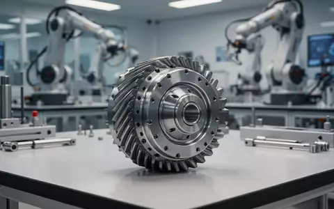 Präzisionsgefertigtes Wellgetriebe für humanoide Roboter auf einer Werkbank in einer Fertigungshalle. - Foto: über boerse-global.de