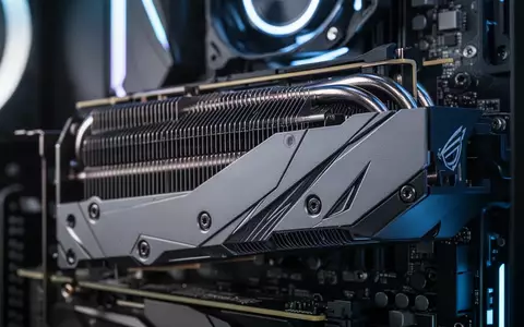 Nahaufnahme einer leistungsstarken Grafikkarte in einem modernen PC-Gehäuse mit detaillierten Kühlrippen. - Foto: über boerse-global.de