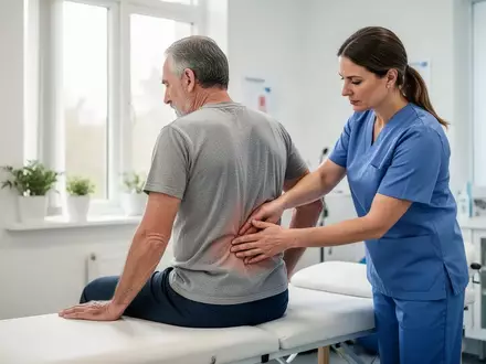 Ein Physiotherapeut behandelt den Rücken eines Patienten in einer modernen Praxis. - Foto: über boerse-global.de