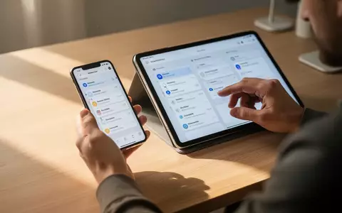 Person bei der Arbeit mit einem Smartphone und Tablet an einem minimalistischen Schreibtisch. - Foto: über boerse-global.de