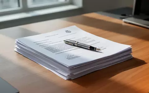 Ein Schreibtisch mit offiziellen Steuerdokumenten und einem Füllfederhalter in einem hellen, modernen Büro. - Foto: über boerse-global.de