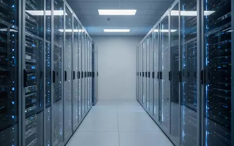 Moderne Serverräume in einem Rechenzentrum mit blauer Beleuchtung, die eine sichere und technologische Umgebung symbolisieren. - Foto: über boerse-global.de