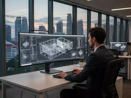 Ein professioneller Softwareentwickler arbeitet an einem modernen Arbeitsplatz in einem Büro in der APAC-Region an komplexen 3D-Modellen. - Foto: über boerse-global.de