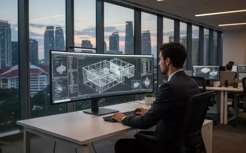 Ein professioneller Softwareentwickler arbeitet an einem modernen Arbeitsplatz in einem Büro in der APAC-Region an komplexen 3D-Modellen. - Foto: über boerse-global.de