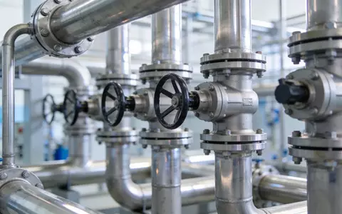 Moderne Industrieanlage zur Wasserstoffproduktion mit Edelstahlrohren bei Tageslicht. - Foto: über boerse-global.de