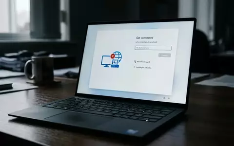 Ein moderner Laptop-Bildschirm zeigt die Windows 11 Einrichtung, die eine Internetverbindung und ein Konto verlangt. - Foto: über boerse-global.de