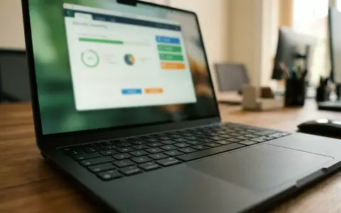 Ein moderner Laptop auf einem Schreibtisch während eines Sicherheitsscans. - Foto: über boerse-global.de