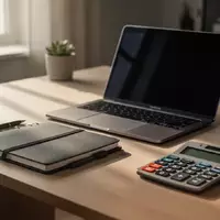 Ein aufgeräumter Schreibtisch mit Laptop und Notizbuch in einem hellen Homeoffice bei Tageslicht. - Foto: über boerse-global.de