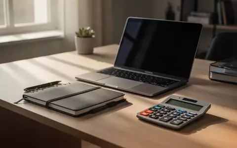 Ein aufgeräumter Schreibtisch mit Laptop und Notizbuch in einem hellen Homeoffice bei Tageslicht. - Foto: über boerse-global.de