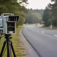 Modernes Geschwindigkeitsmessgerät an einer Landstraße bei Tageslicht. - Foto: über boerse-global.de