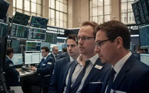 Blick auf den Frankfurter Börsenhandel mit konzentrierten Händlern im gedämpften Licht. - Foto: über boerse-global.de