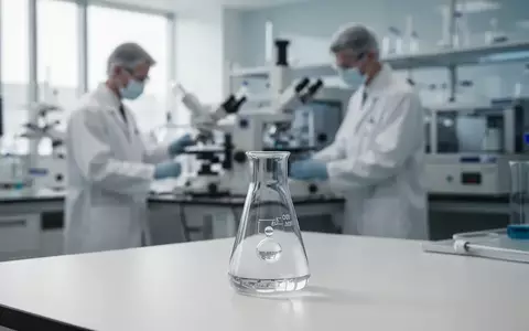 Ein modernes Labor mit wissenschaftlichem Probengefäß im Vordergrund und einem Forscher im unscharfen Hintergrund. - Foto: über boerse-global.de