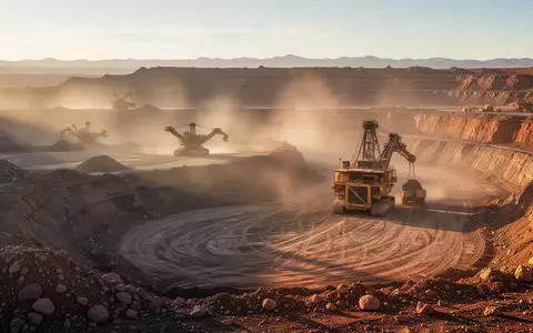Ein offener Goldtagebau in einer Wüstenlandschaft bei Sonnenlicht. - Foto: über boerse-global.de