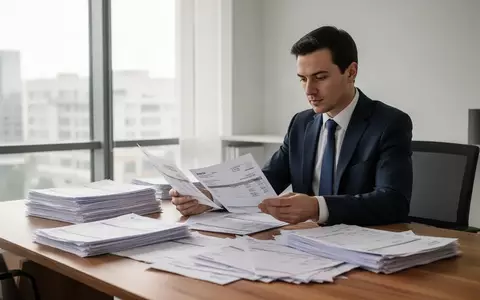 Ein Steuerberater sitzt an einem Schreibtisch und prüft Finanzdokumente in einem hellen, modernen Büro. - Foto: über boerse-global.de