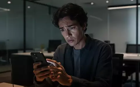 Eine Person betrachtet nachdenklich ihr Smartphone in einem modern beleuchteten Büro, was die Debatte um digitale Privatsphäre verdeutlicht. - Foto: über boerse-global.de