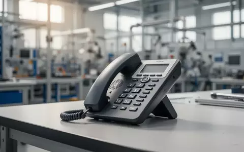 Ein modernes DECT-Handset auf einer Werkbank in einer hellen Industrieumgebung als Symbol für Arbeitssicherheit. - Foto: über boerse-global.de