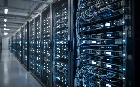 Moderne Server-Racks in einem Rechenzentrum mit leuchtenden Statusanzeigen in einer professionellen Aufnahme. - Foto: über boerse-global.de