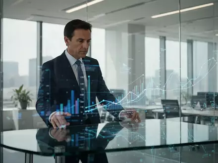 Eine Führungskraft in einem modernen, lichtdurchfluteten Büro bei der Analyse komplexer Datenstrukturen. - Foto: über boerse-global.de