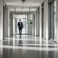 Ein leerer, modern gestalteter Flur in einem deutschen Arbeitsgericht bei natürlichem Tageslicht. - Foto: über boerse-global.de