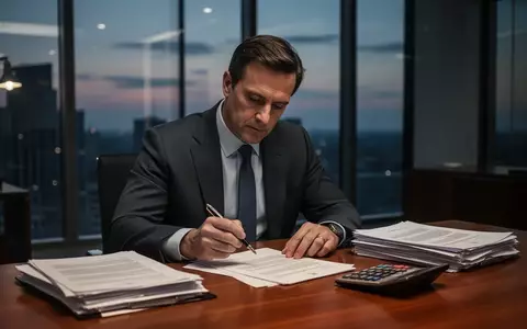 Ein Geschäftsführer sitzt nachdenklich an einem Schreibtisch mit Unterlagen in einem modern eingerichteten Büro. - Foto: über boerse-global.de