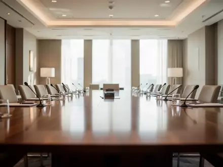 Moderner Konferenzraum in einem Hotel mit hellen Lichtverhältnissen und professioneller Atmosphäre für eine Fachveranstaltung. - Foto: über boerse-global.de