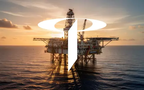 Moderne Offshore-Bohrinsel bei Sonnenuntergang auf dem offenen Meer als Symbol für die Energiebranche. - Foto: über boerse-global.de