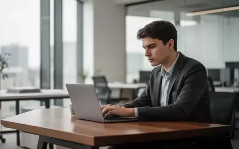 Ein junger Berufstätiger arbeitet konzentriert an einem Laptop in einem modernen, hellen Büro. - Foto: über boerse-global.de