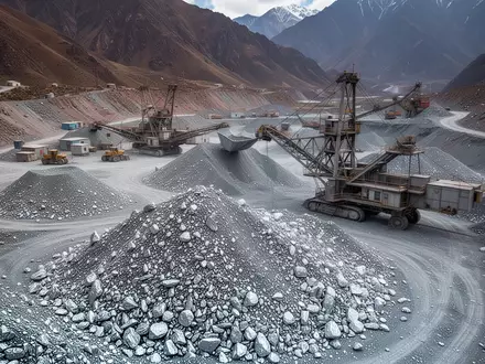Silbermine in den Anden mit aufgeschüttetem Erzgestein und Bergbauausrüstung unter natürlichem Tageslicht. - Foto: über boerse-global.de