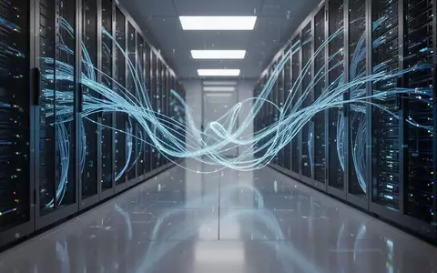 Moderne Serverräume mit leuchtenden Glasfaserkabeln und digitalen Lichteffekten als Symbol für Künstliche Intelligenz. - Foto: über boerse-global.de